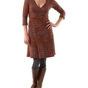 PATAGONIA Margot Long Sleeve Faux Wrap Mini Dress Size S